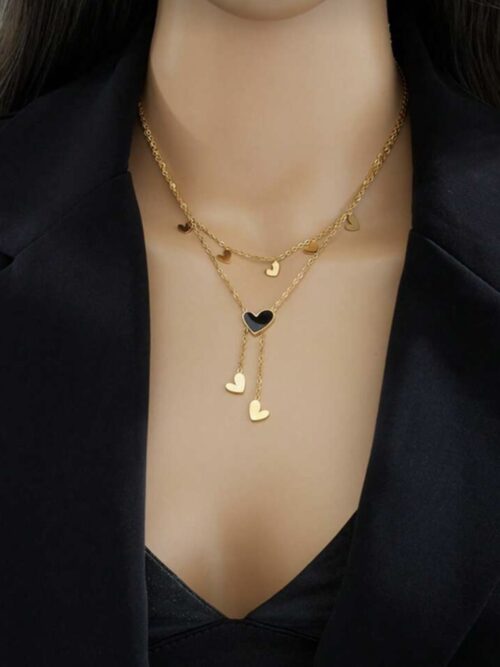 COLLAR MULTICORAZON DORADO